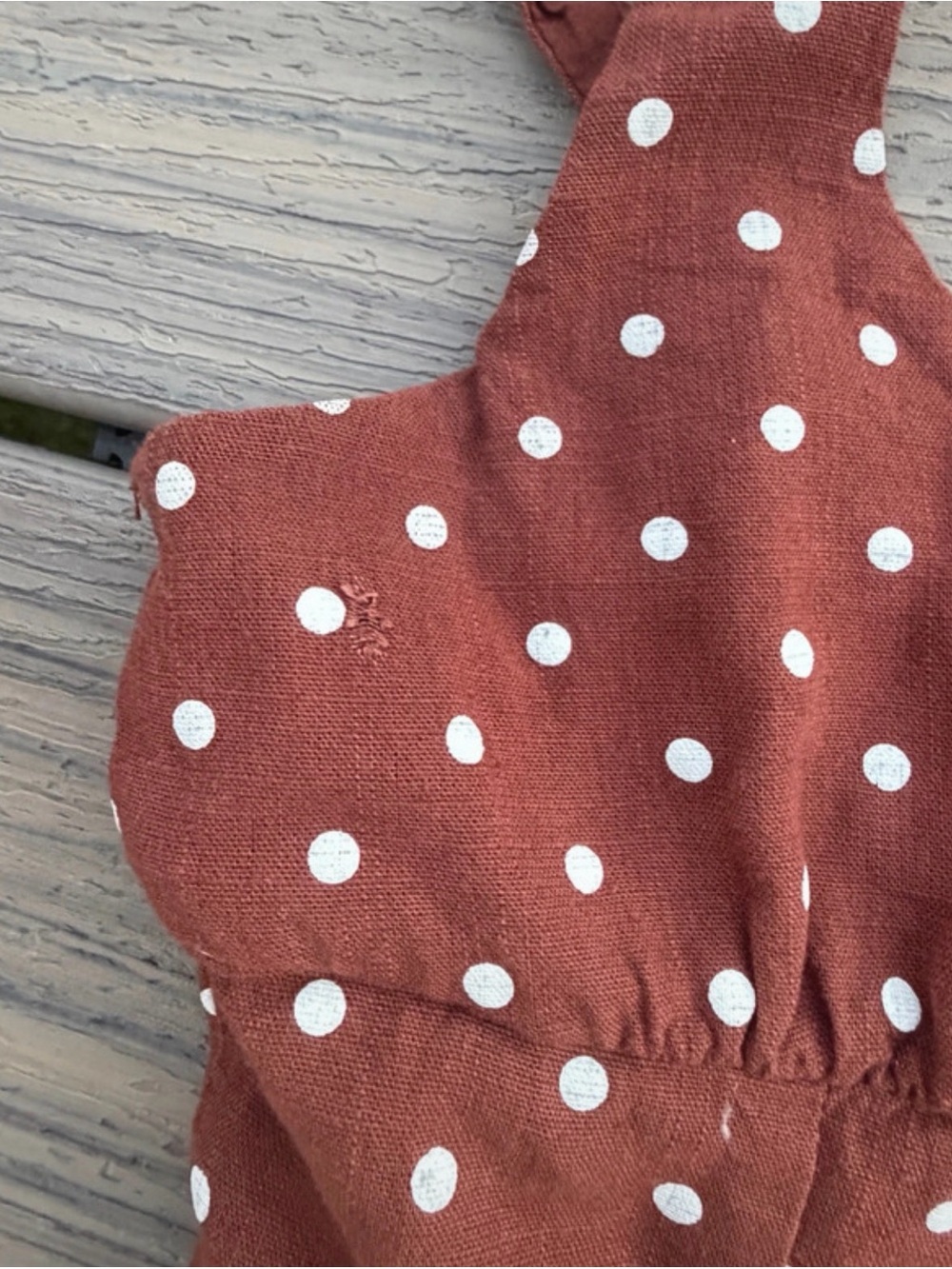 Polka Dot Dress - Rust Brown - Picture 2 of 3